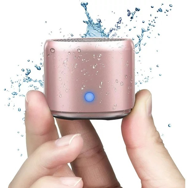 Mini Bluetooth Speaker (Pink) | Portable & Pocket-Sized | Powerful Bass with Passive Radiator | 12-Hour Battery Life | Ideal for Outdoors