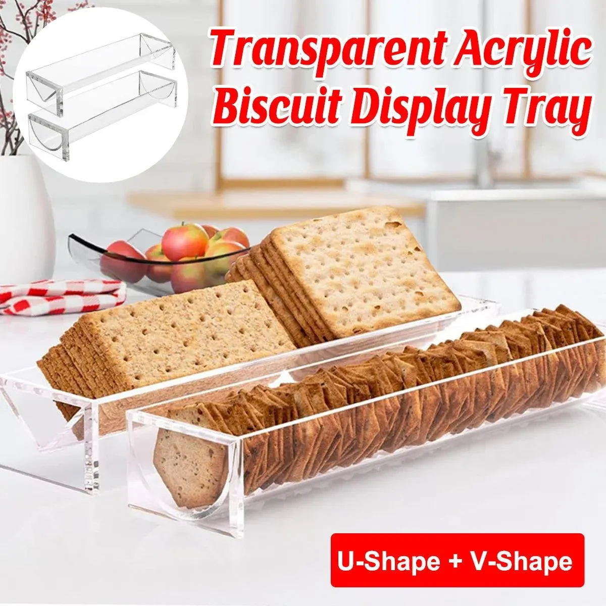 1PC Transparent Rectangular Biscuit Display Rack Food Dessert Wedding Cake Stand