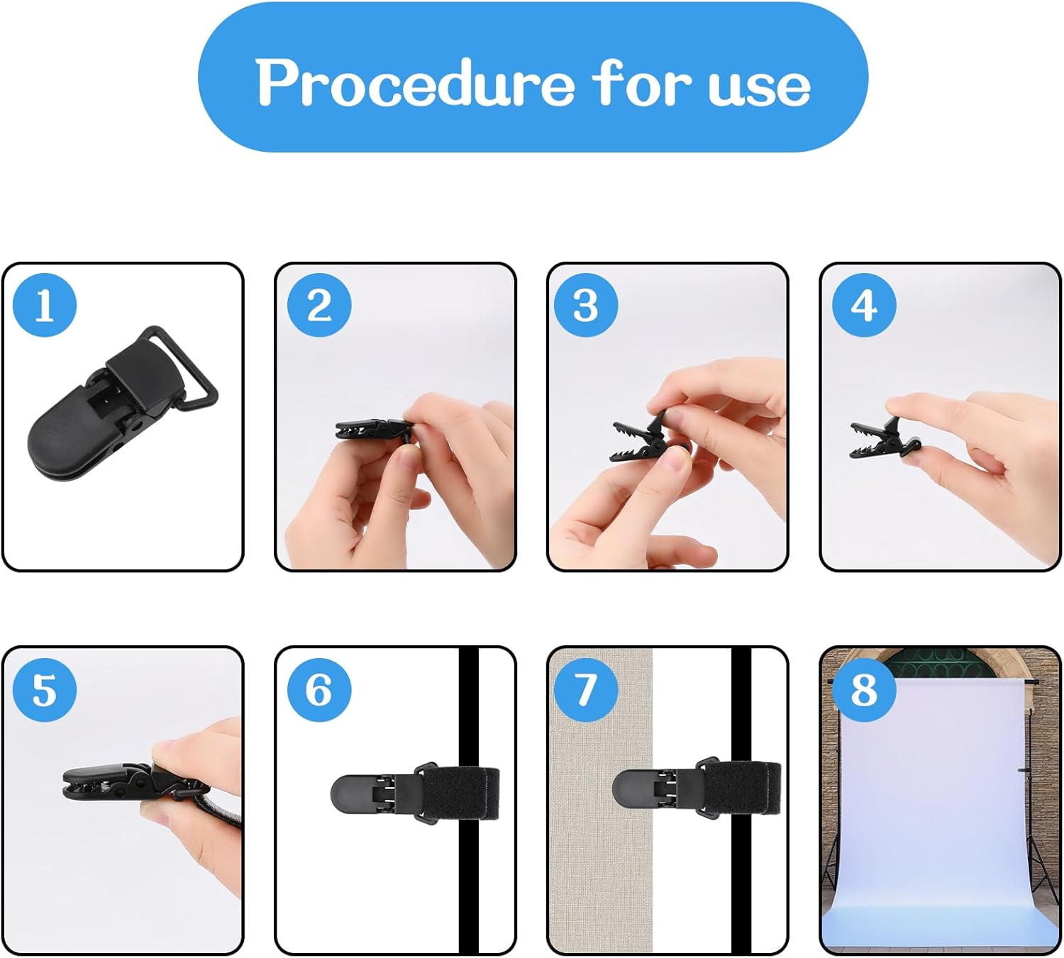 12 Pack Garden Flag Clips Anti Wind Garden Flag Stand Stoppers Flags Pole Clips to Hold Flags in Place, Support Rod Accessories (Black) — image 4
