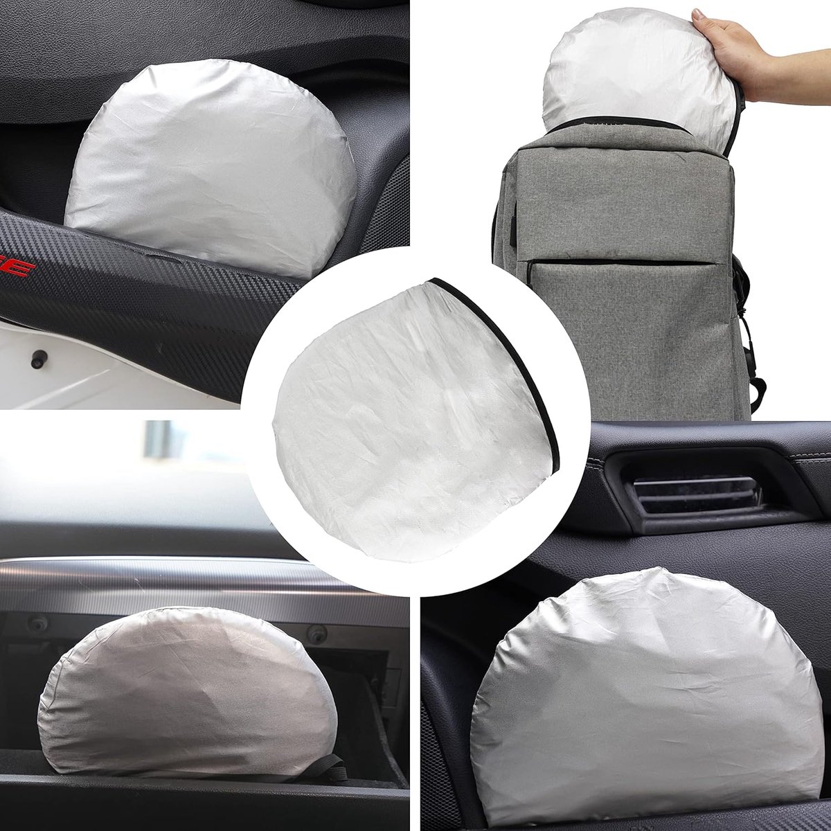 Car accessories - Car sunshade - Car windshield sunshade - Universal car windshield sunshade - Foldable - UV resistant - Fits most vehicles (150 x 70 cm) โ image 2