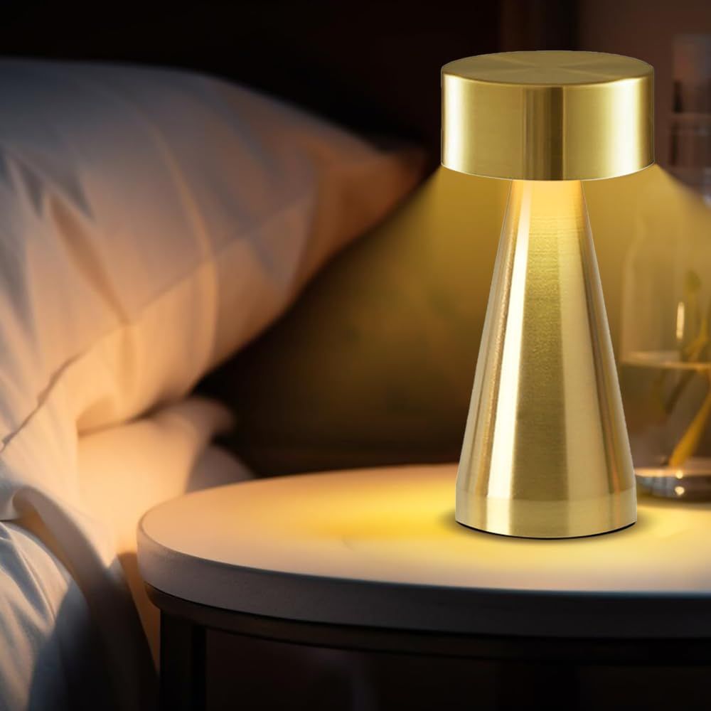 Portable Metal Desk Lamp, Cordless LED Table Lamp,3 Color Touch Control Rechargeable Lamp,3-Levels Brightness Room Decor Desk Lamp — image 5