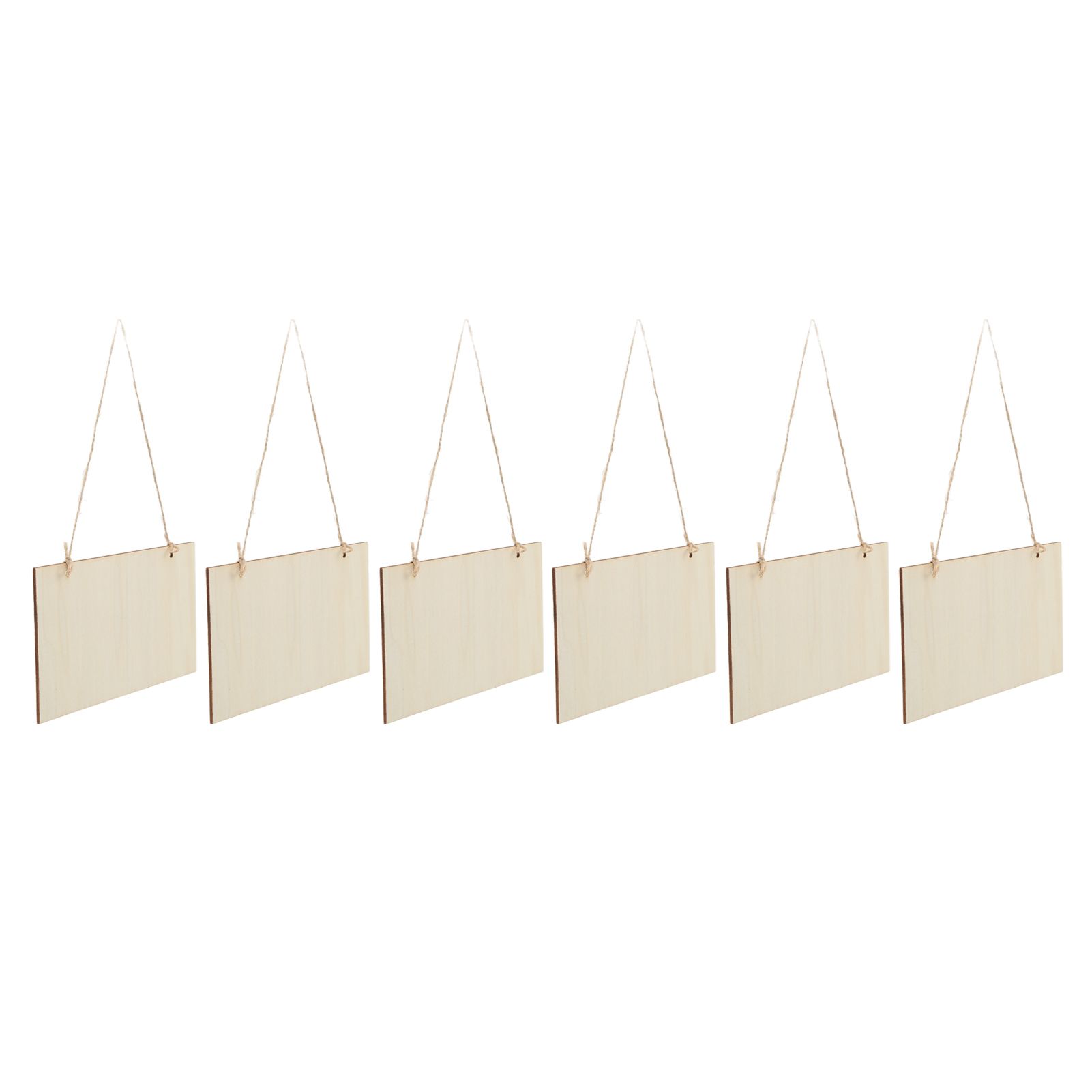 6pcs Blank Wooden Plaque Rectangle Decorative DIY Unfinished Wood Sign with Holes for Coffee Shop — image 4