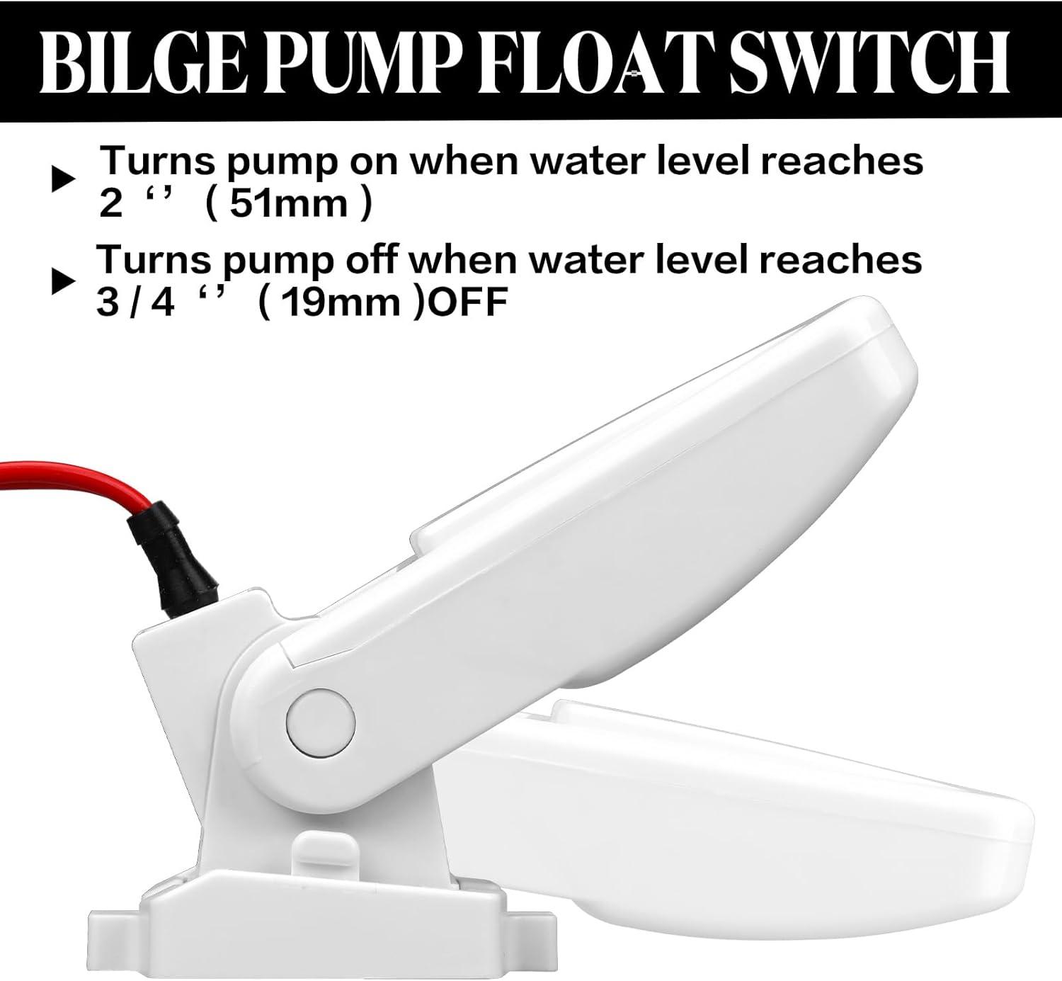 Landhoow Automatic Boat Bilge Pump Float Switch, 12v 24v 32v Bilge Float Switch Moisture Tight Seals for Automatic Electric Water Pump Accessories Ignition โ image 2