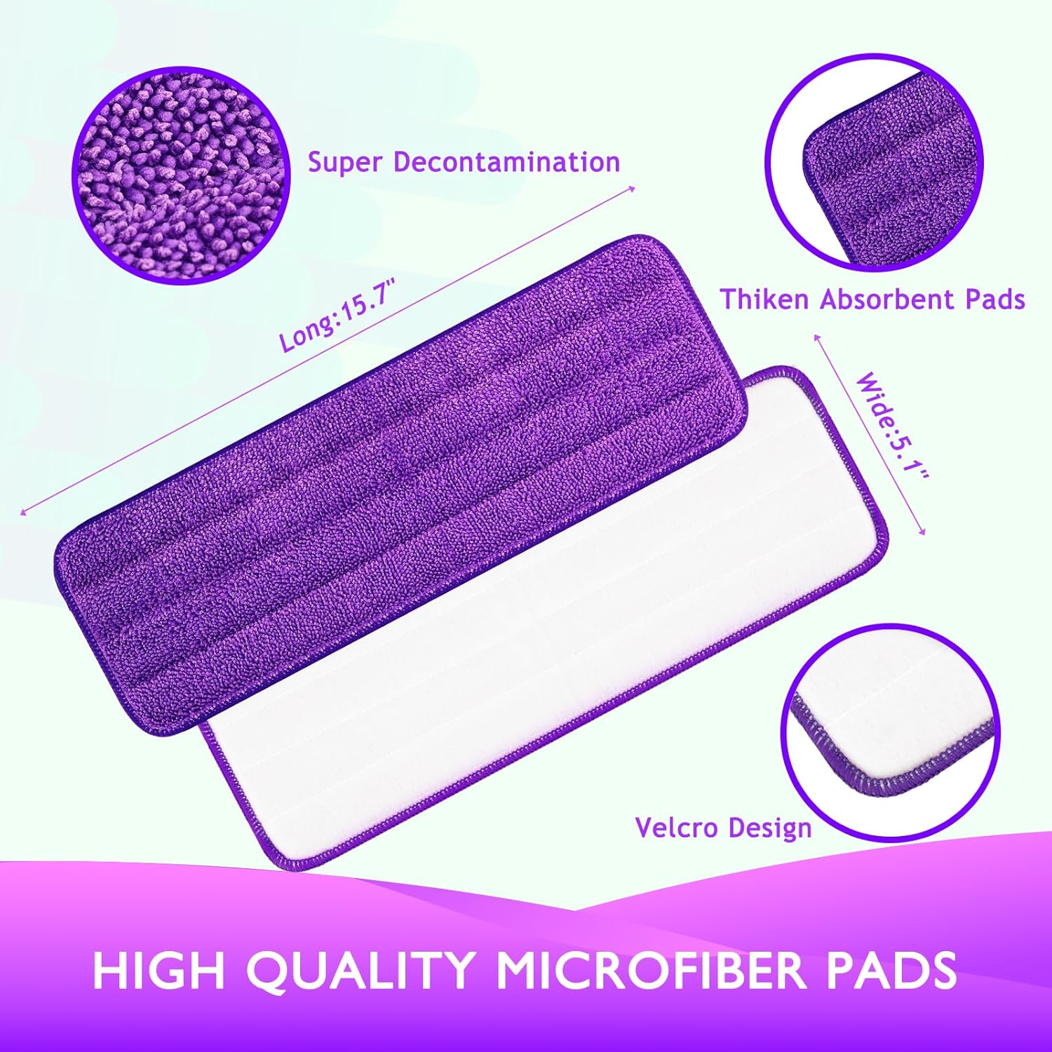 Reusable Power Mop Refills Pads Compatible with Swiffer PowerMop Mop 4 Pack & Reusable Wet Pads Refill Compatible with Swiffer Sweeper Mop 4 Pack (Mop is not โ image 3