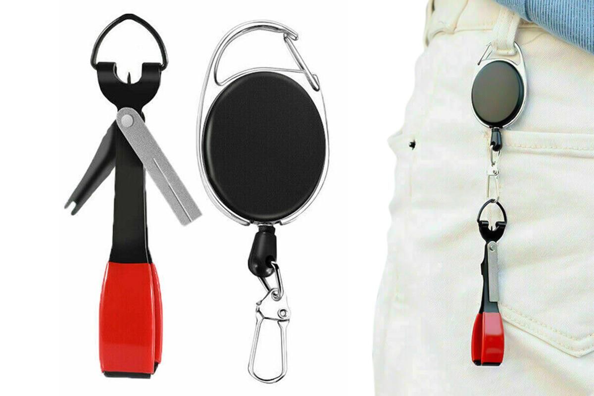 Fishing Knot Tying Tool Fast Line Clippers Tie Tippet Cutter Nipper - Red and Black — image 5