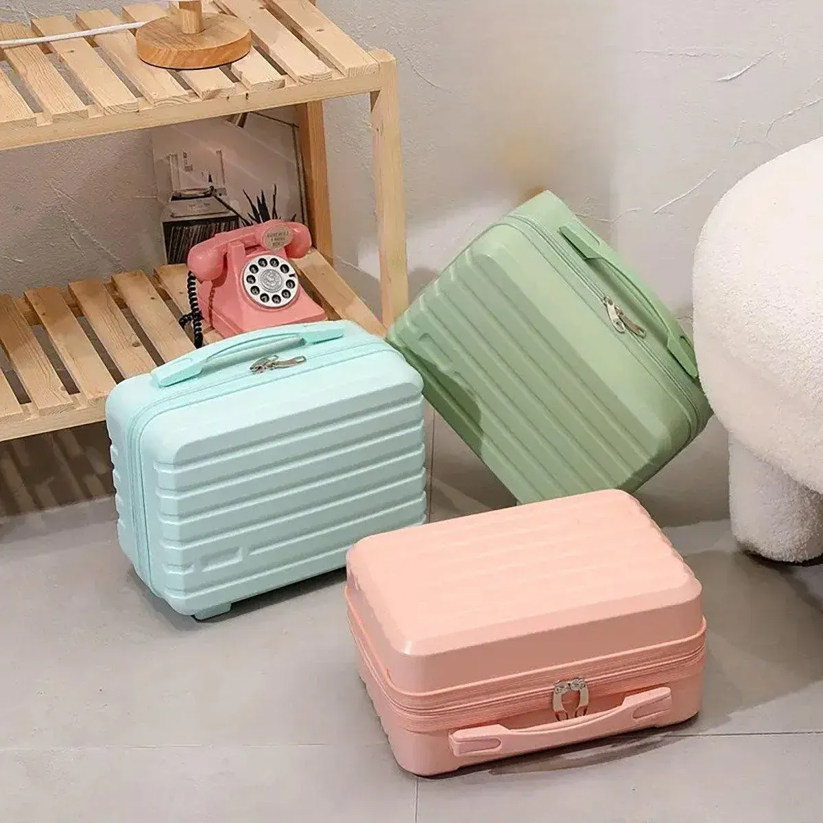Portable 14 Inch Suitcase Mini Small Travel Storage Hand Gift Box - White — image 5