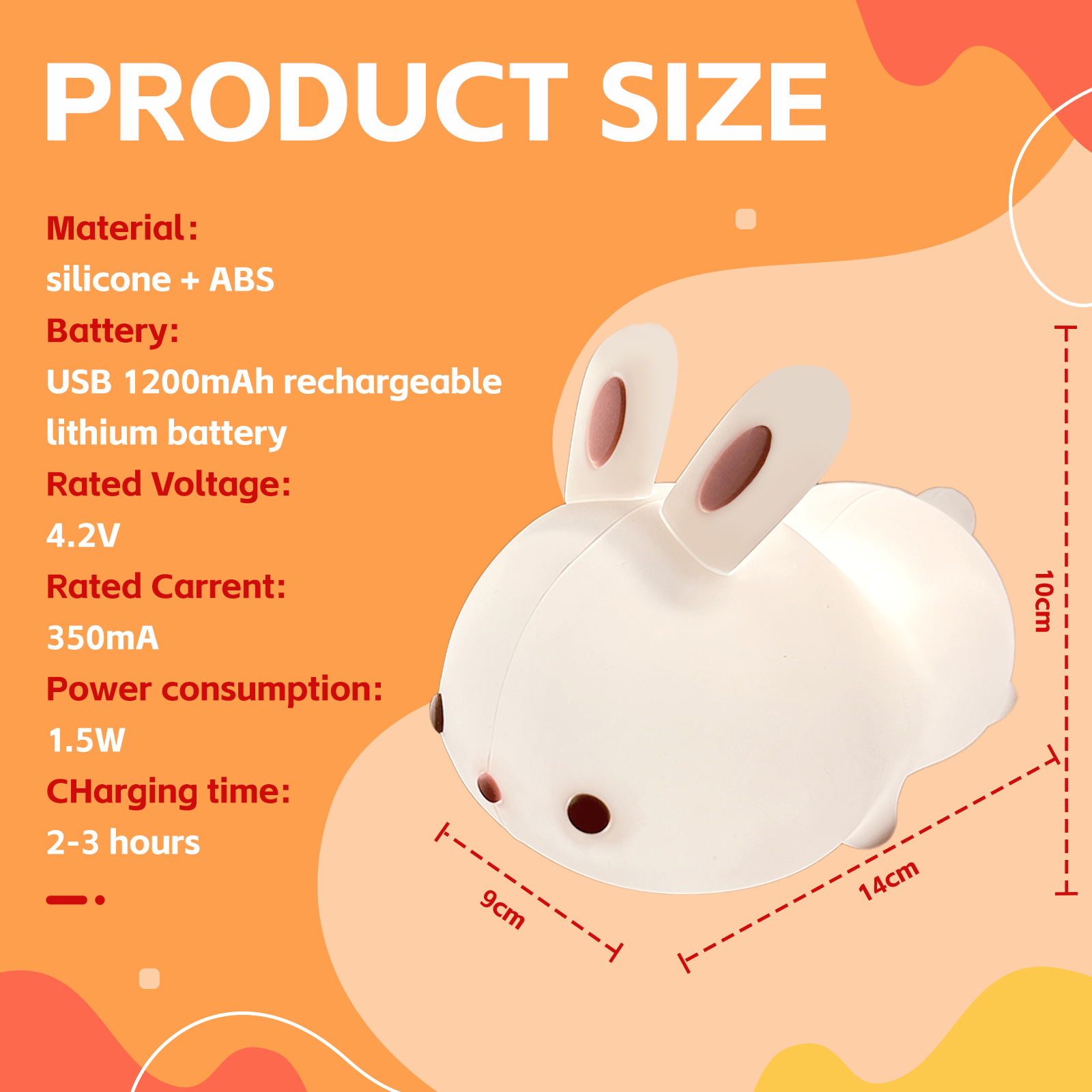 Squishy Cute Bunny Night Light — image 4