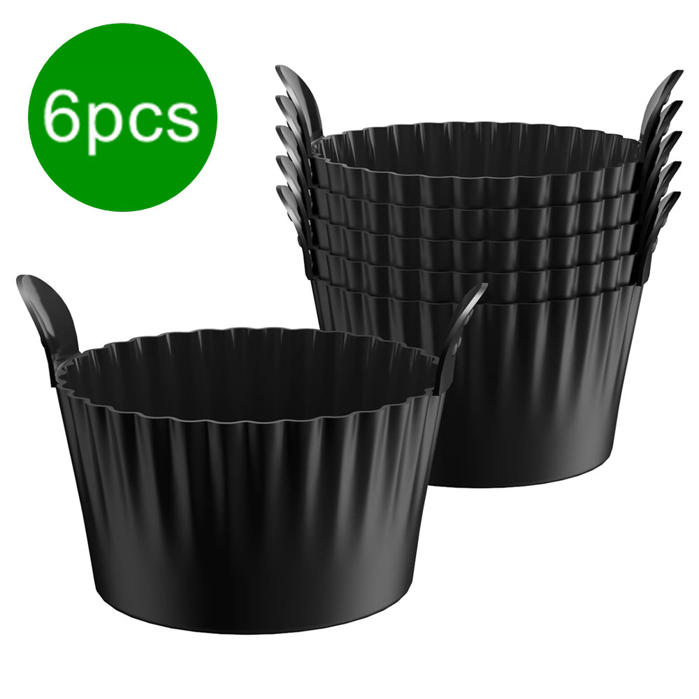 Black Silicone Egg Poaching Mold โ 6-Pack, Heat-Resistant, with Side Handles for Air Fryer, Oven, Microwave and Multi-Cooker Use