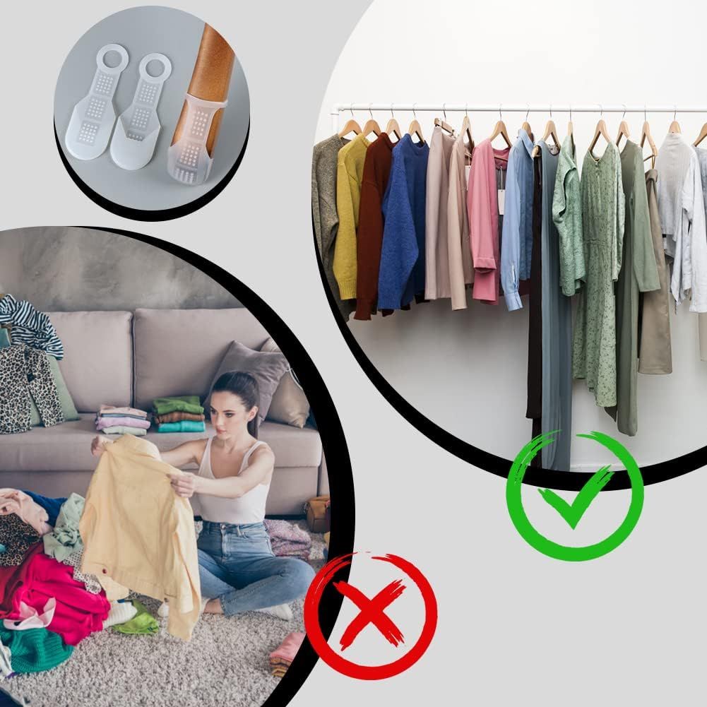 20 PCS, Clothing Non-Slip Hanger Grips, Clear Hanging Gripper - Stretchable & Eco-Friendly Fit on The Ends of Hangers โ image 4
