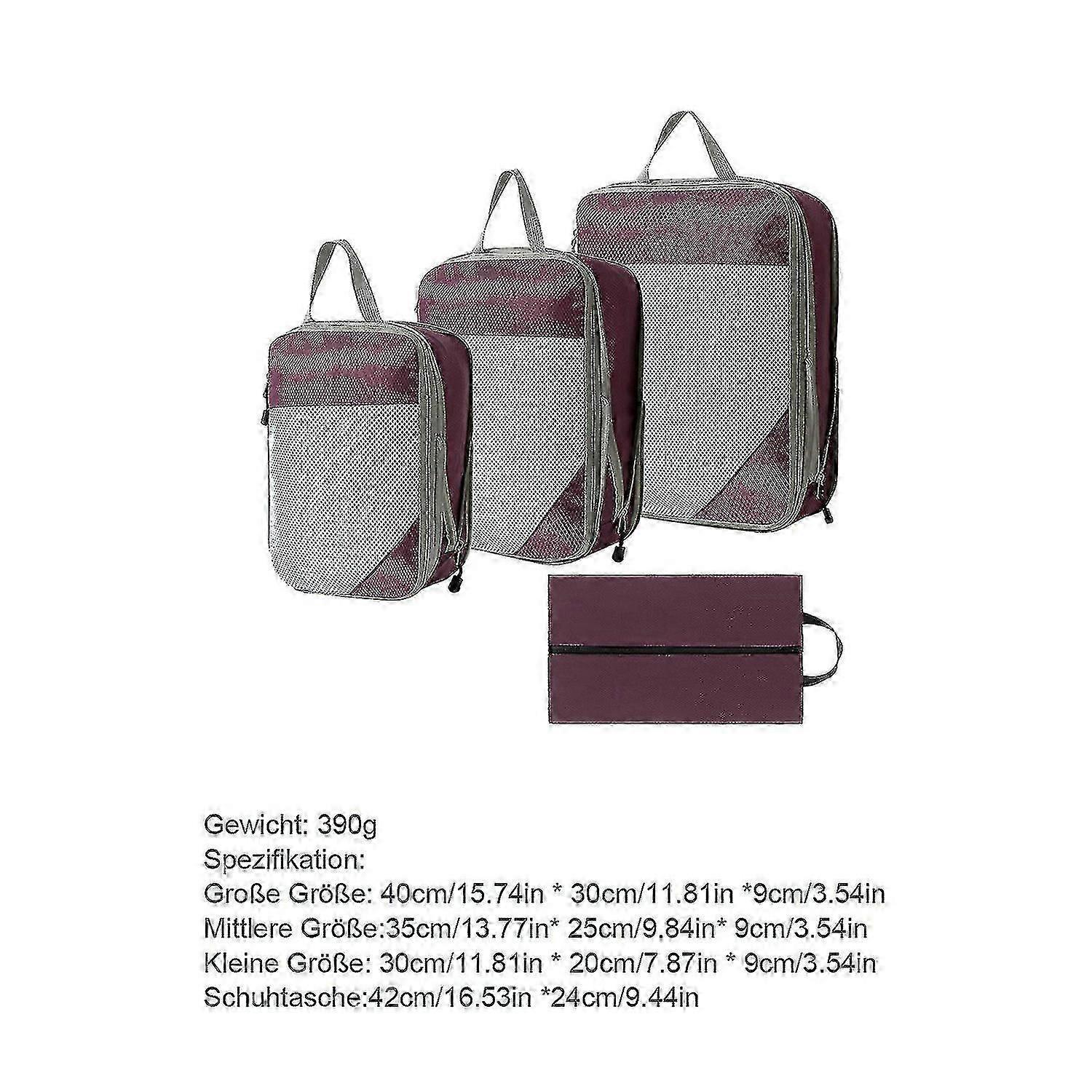 4pcs Extensible Compression Packing Cubes Suitcase Organizer for Travel — image 4