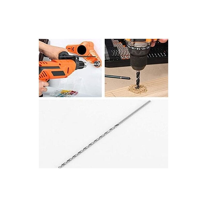 Extra long twist drill, HSS twist drill length 160 mm Drilling tool for wood, metal and steel Twist drill 3 mm — image 5
