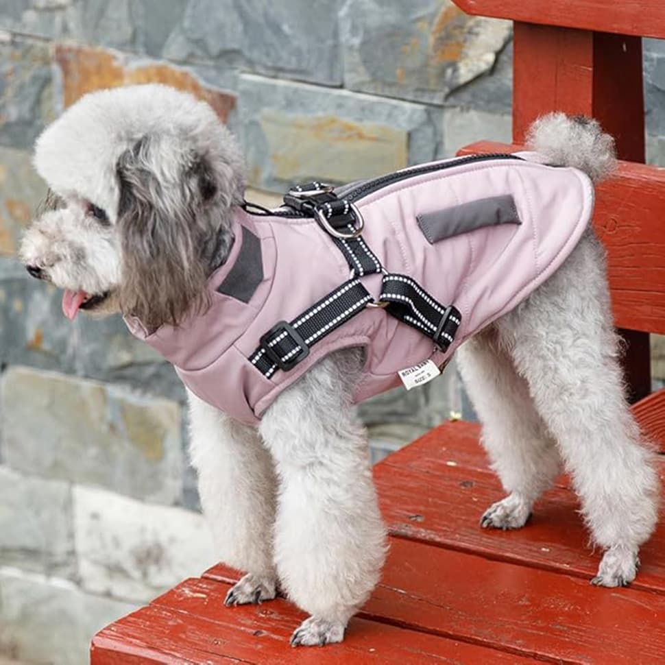 1 Dog Vest Warm Soft Winter Jacket, Wind and Waterproof, Multiple Colors, with Stand Collar, for Small Medium Large Dogs, S, Pink — image 6