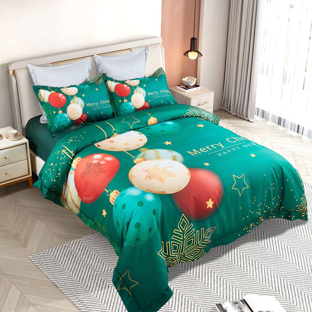 Christmas New Year Quilt Cover Set - Super King Size — image 2