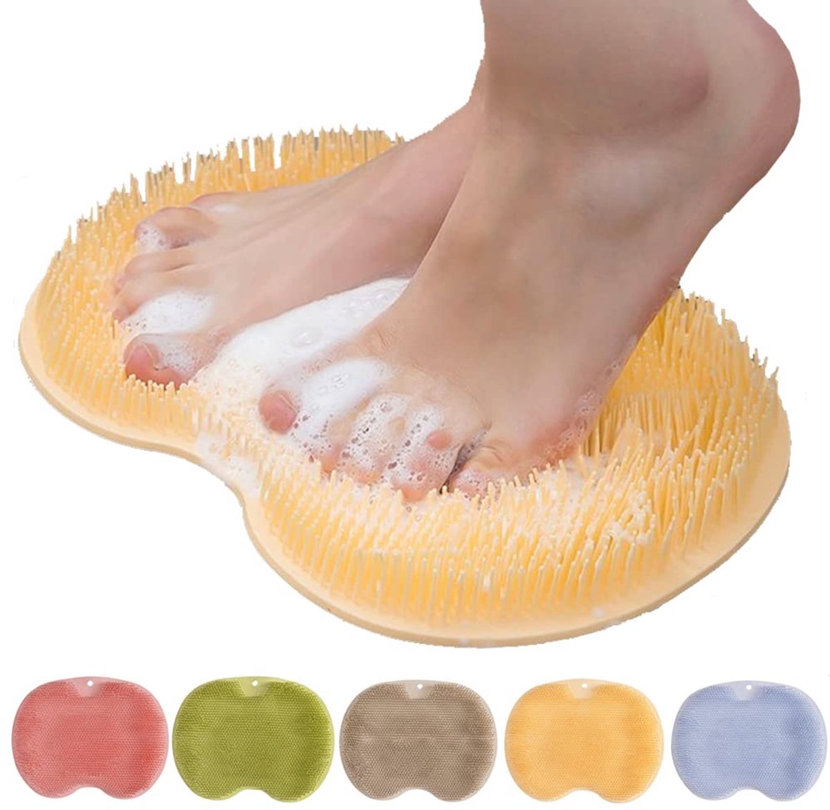 Shower Mat - Non-Slip Bath Mat - Foot Cleansing Pad, Back Scrub Pad, Exfoliating Bath Scrub Pad, Non-Slip Wall Suction Cup - Suitable for Men and Women