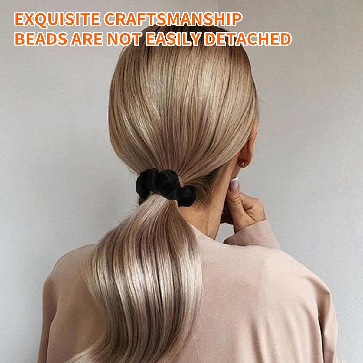 2-pack hair ties - Soft knitted hair ties for women - Hair ties for girls - Elastic headbands - Hair ties for ponytails - Hair accessories - Women & girls — image 2
