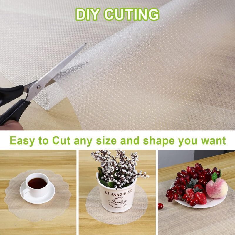 Non-Slip Drawer Liner, Non-Adhesive Eva Drawer Mat, Waterproof Transparent Fridge Mat Can Be Cut to Size for Kitchen Cupboard Shelf Drawer Protection — image 3