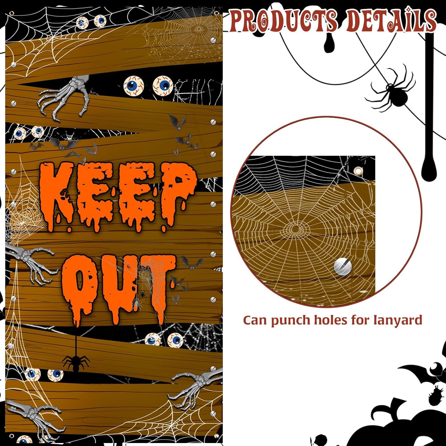 Halloween Door Cover, Scary Fabric Door Decoration for Indoor and Outdoor Halloween Parties, Front Door, Porch and Wall Decor โ image 3