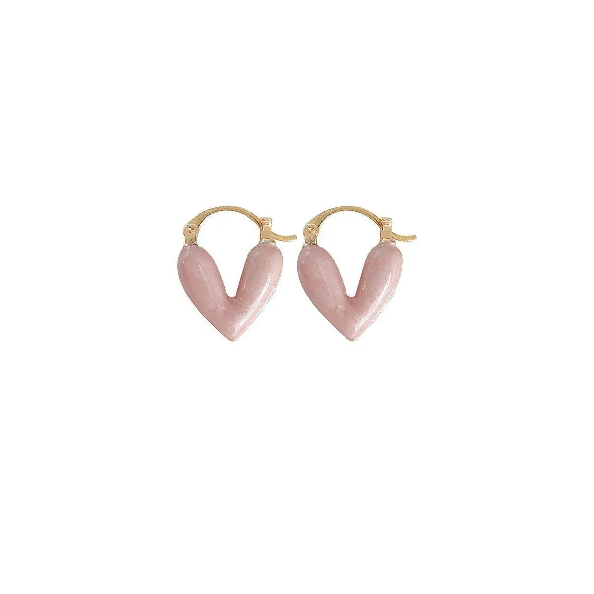 Romantic Pink Dripping Heart Dangle Earrings Women Girls Fashion Jewelry โ image 2