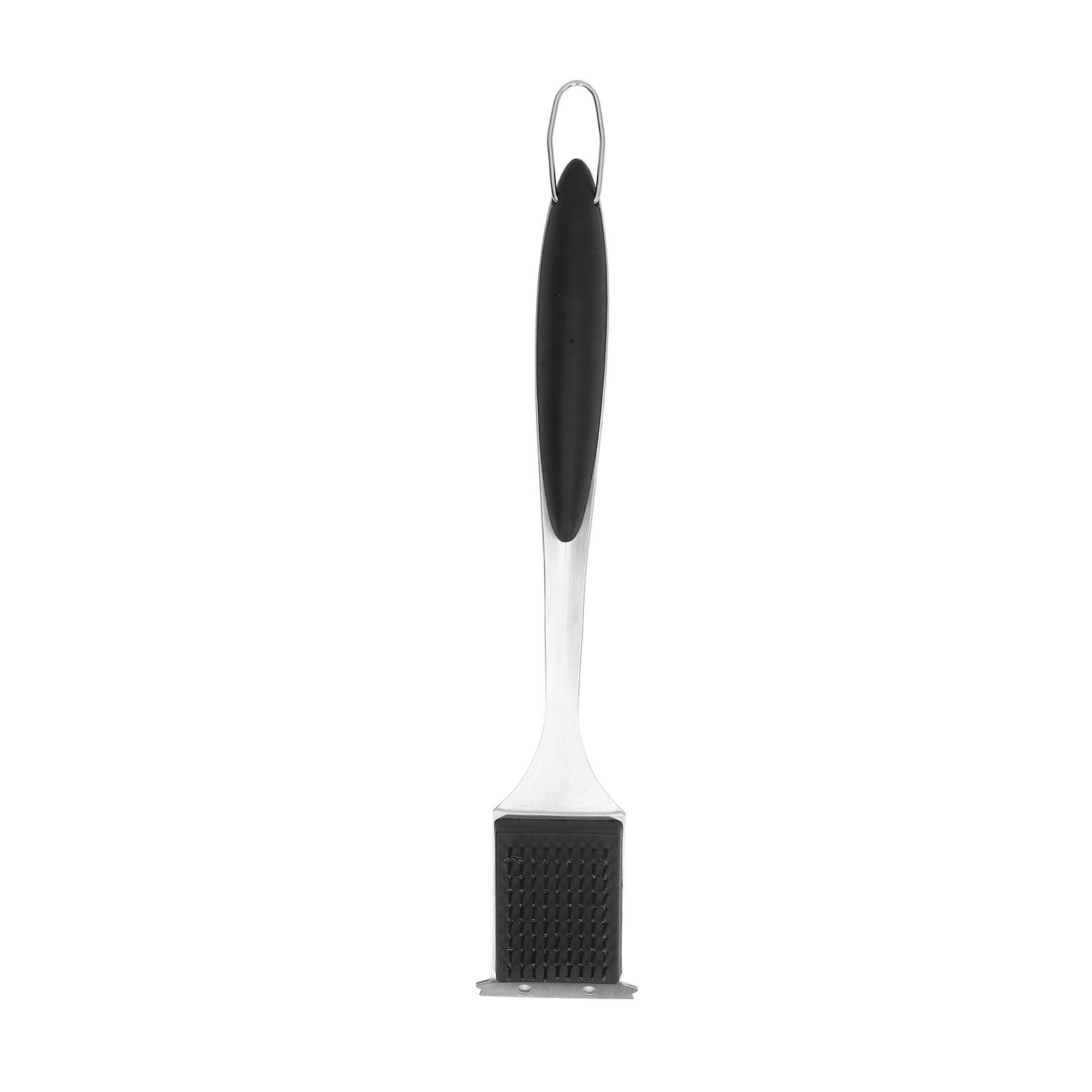 Barbecue Grill Brush Scraper Long Handle Stainless Steel Silver No Scratch Cleaning Portable for BBQ Grilling — image 4