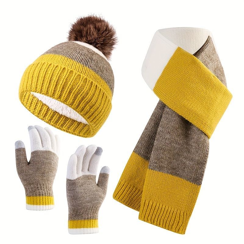 Unisex Knit Hat Scarf Gloves Set Winter Accessories Australia 3-Piece Warm Set - Blue - Size L — image 5