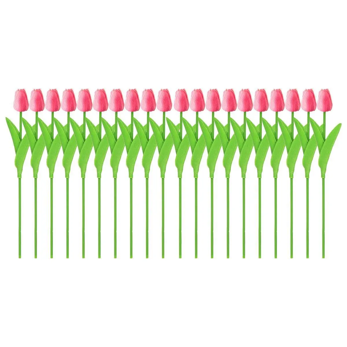 20PCS Real Touch Artificial Tulip Bouquet Fake Flowers for Home Wedding Decor - Pink