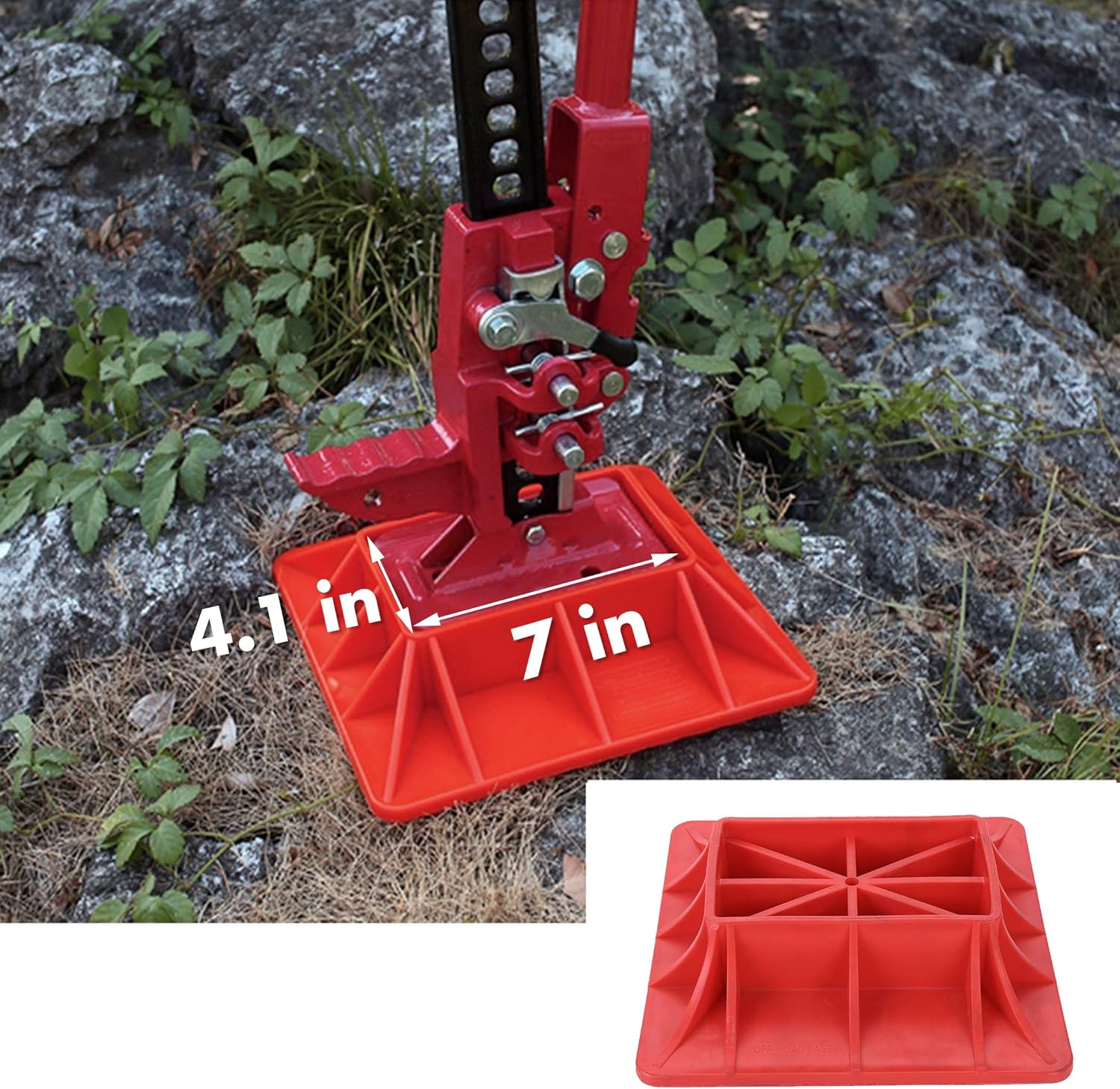 11.5" x 11.5" Off-Road Hi-Lift Jack Base and Stabilizer - Keep Jacks from Sinking with Heavy-Duty Plastic Jack Stand Base for Lifting Jacks and Farm Jacks with — image 3
