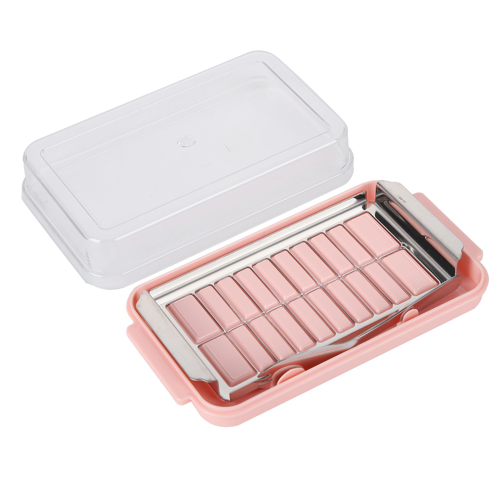 Stainless Steel Butter Cutter Container Butter Storage Box with Transparent Cover for KitchenPink Chassis โ image 3