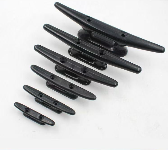 6 pcs Nylon Boat Cleat 3-10 Inch, Marine Horn Dock Cleat, Black Plastic Mooring Cleat for Yacht, Fishing Boat, Sailboat, Rubber Boat, Dock Tie Rope Accessories — image 3