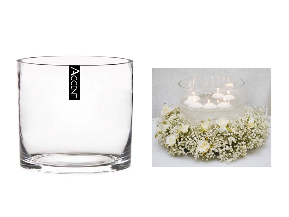 bulk 4 Glass Cylinder Vase Flower 20cm