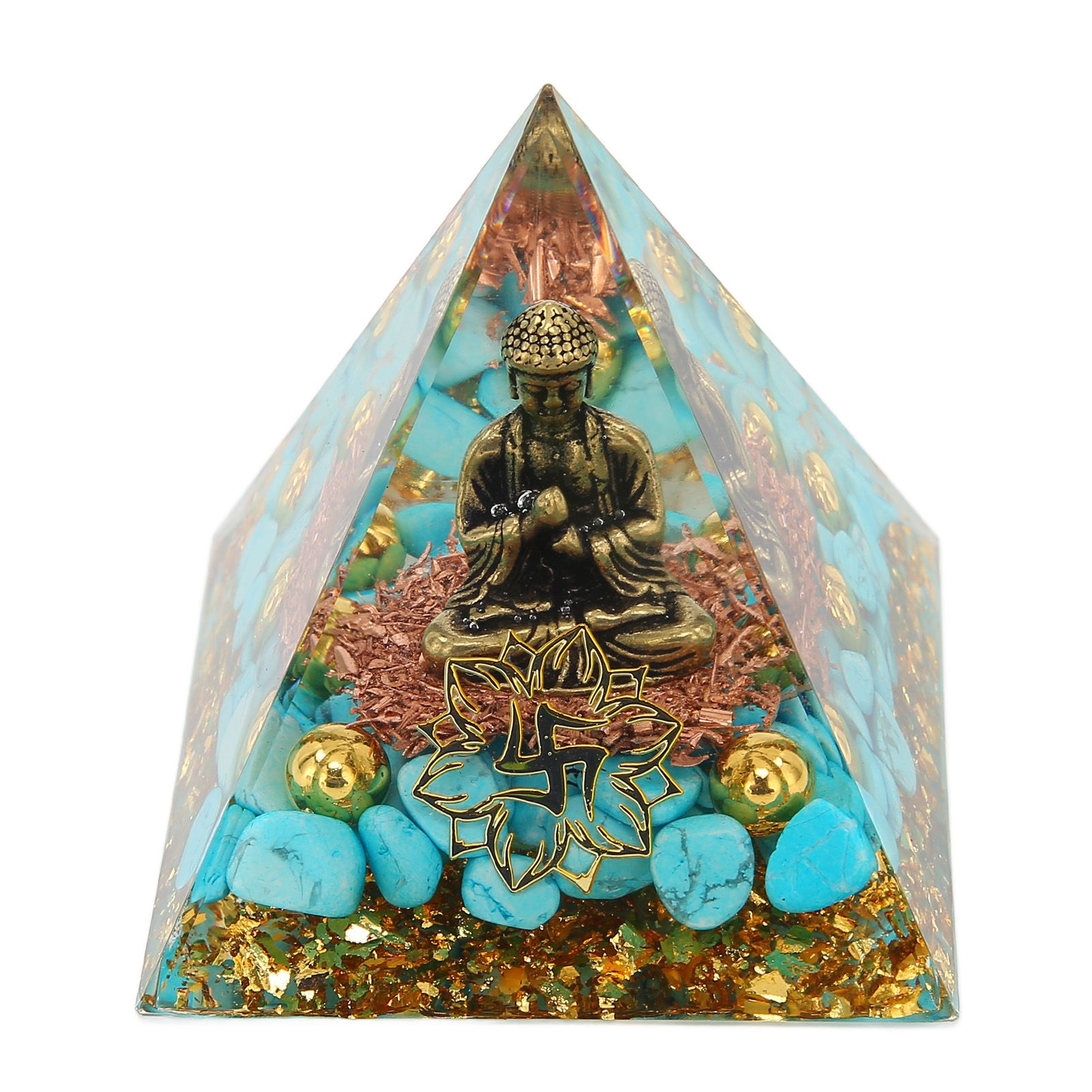 Crystal Pyramid Buddha Design Exquisite Beautiful Pyramid Power Stone Decoration Ornament for Yoga Meditation — image 6