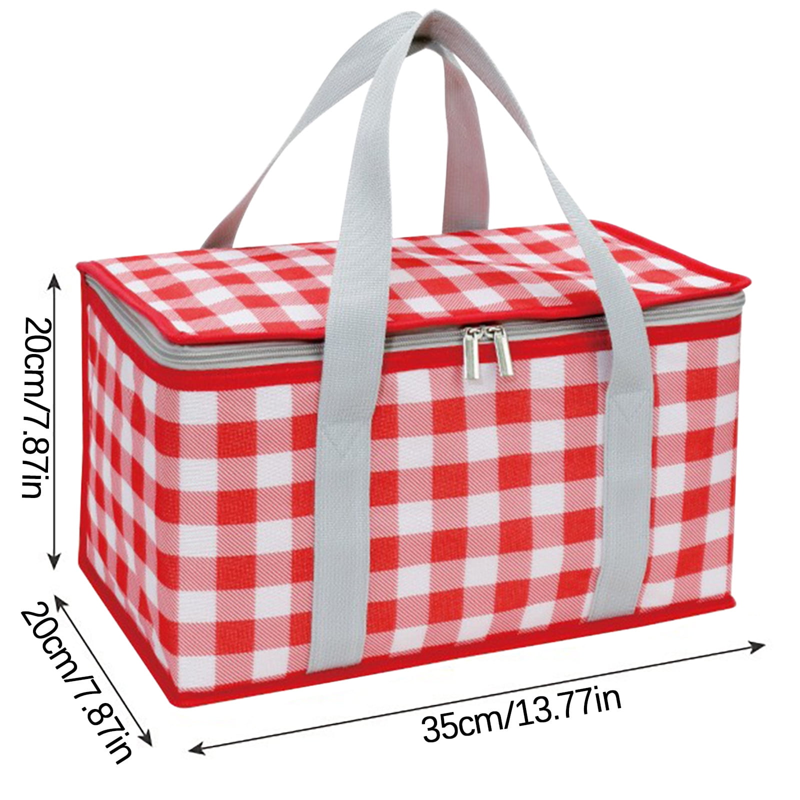 Large Picnic Basket Shopping Basket Camping Picnic Basket Travel Picnic Bag Portable Bento Bag Thermal Insulation Bag Red — image 3