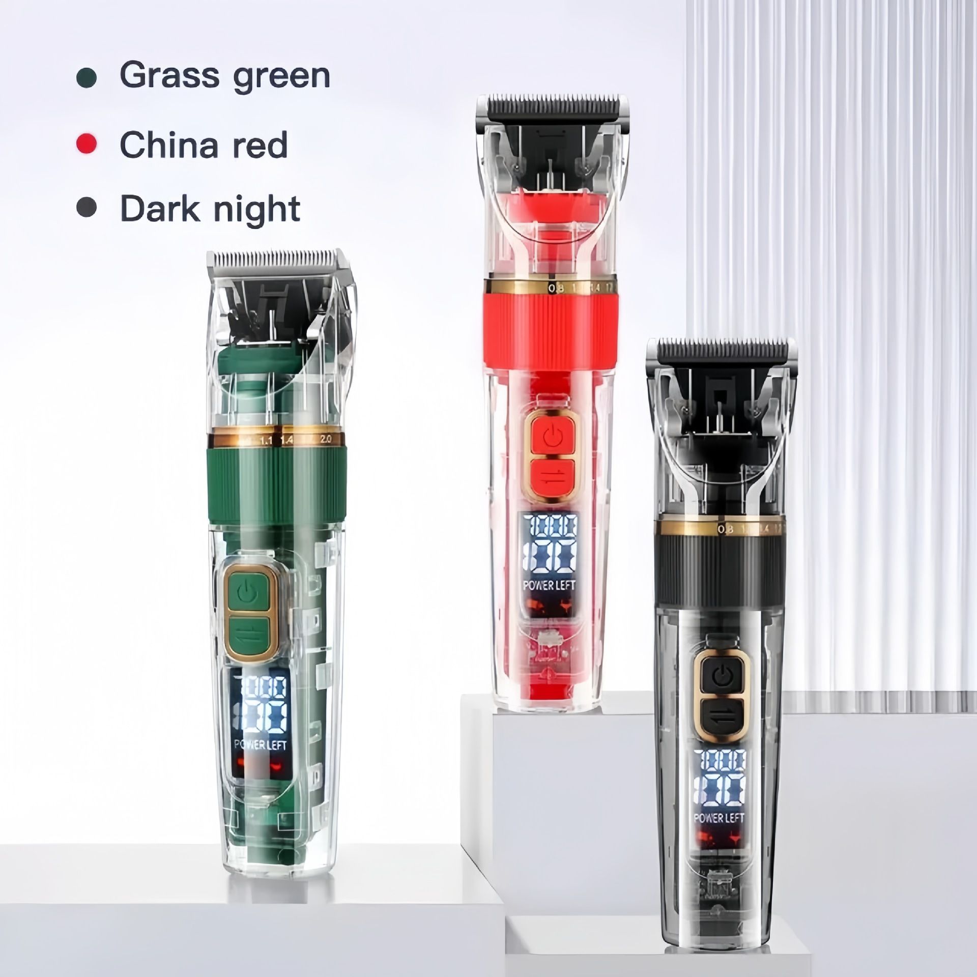 Rechargeable Pet Hair Clippers Black - 2000mAh Dog and Cat Grooming Trimmer with Transparent Housing, Smart Digital Display, Adjustable Cutting Length and โ image 3