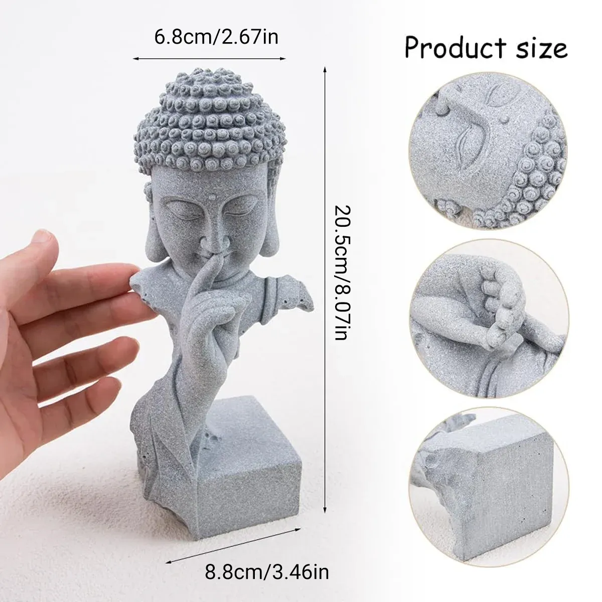 Chinese Garden Buddha Ornament Fish Tank Decoration Resin Statue Landscaping โ image 3