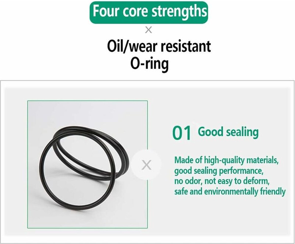 O-rings rubber rings - 225 pieces - 18 sizes - 6x2mm - with assortment box โ image 4