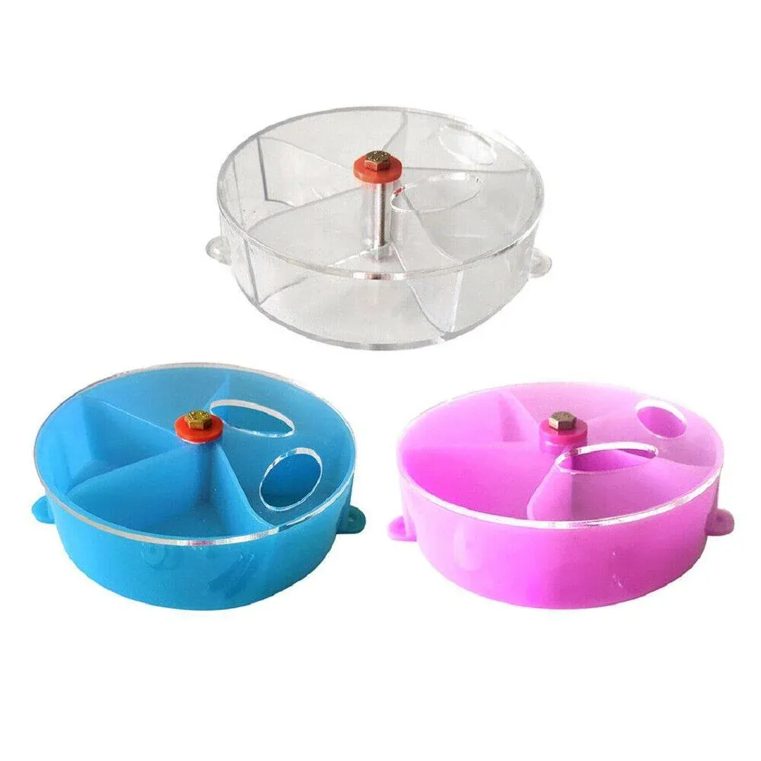 Parrot Foraging Toy Bird Chew Wheel Food Dispenser Divider Box Cage Accessory - Transparent — image 3