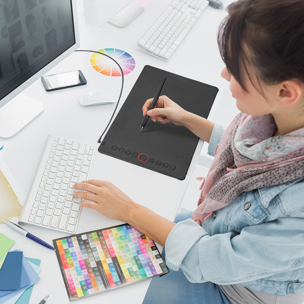 Digital Graphics Tablet Drawing Pad 8192 Levels Large Working Area 285 × 180mm Compatible with Win/MacOS Support PC/Mobile for Drawing Designing Teaching — image 2