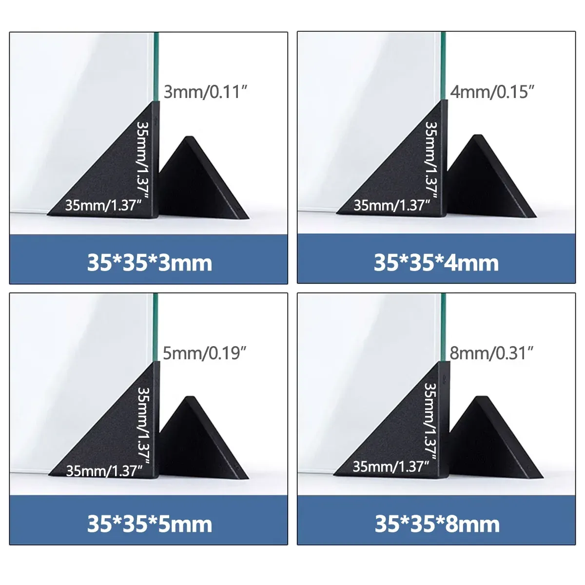 200pcs Glass Corner Protector Plastic Tile Sleeve for Acrylic Anti Collision Use - 35x35x8mm — image 3