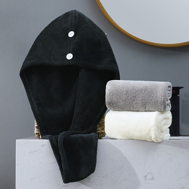 Microfiber Hair Towel, Super Absorbent Hair Turbans for Frizz Head Towels Wrap Drying Towels with Button for Long, Curly (3pcs) — image 3