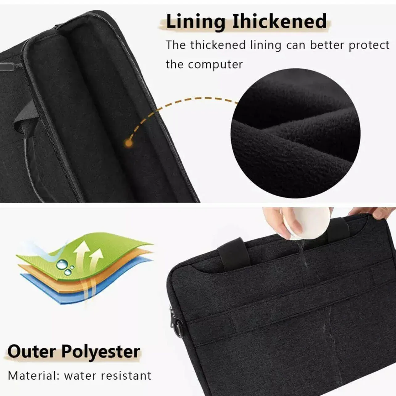 Laptop Sleeve Travel Bag Carry Case For Macbook Air Pro 15.6inch - Dark Grey โ image 6