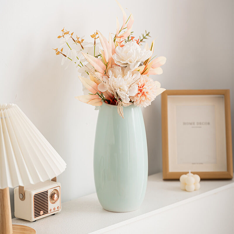Modern Ceramic Vase Set (3-Piece): Minimalist Home Decor for Living Room Flower Arrangements (Blue) | Other Styles Available in Store — image 6