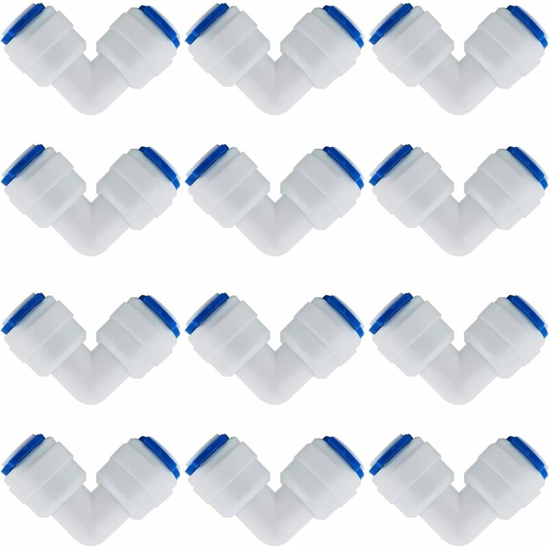 12 pcs RO Water Filter Accessories Nozzle Fitting 1/4 Inch 90 Degree Right Angle Fast Docking For Connecting Water Pipe — image 3