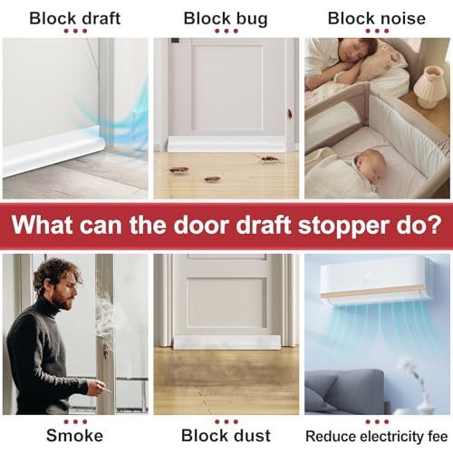 2Pack Door Draft Stopper Weather Stripping Door Seal Under Door Sweep Block Cold Air Gaps Front Soundproof Draft Blocker for Bottom of Door Suitable — image 5