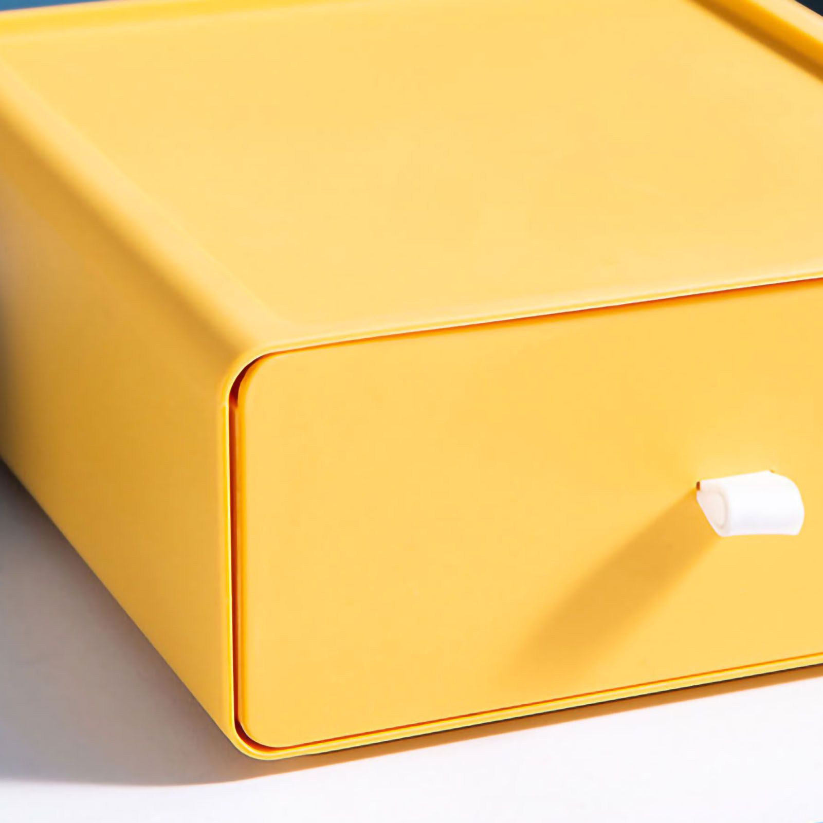 Desktop Storage Box Drawer Design Strong Load Bearing Stackable Desktop Organizer Storage Box for Stationery Yellow โ image 5