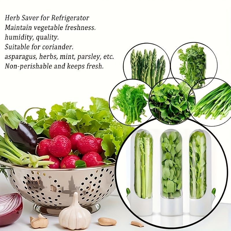 2pcs Herb Preserver Seed Pods Keep Vegetables Fresh Cilantro Container for Fridge, Preserve Herbs in Bottle, Mint Fridge Storage, Keep Green Fresh 2-3 Weeks — image 5