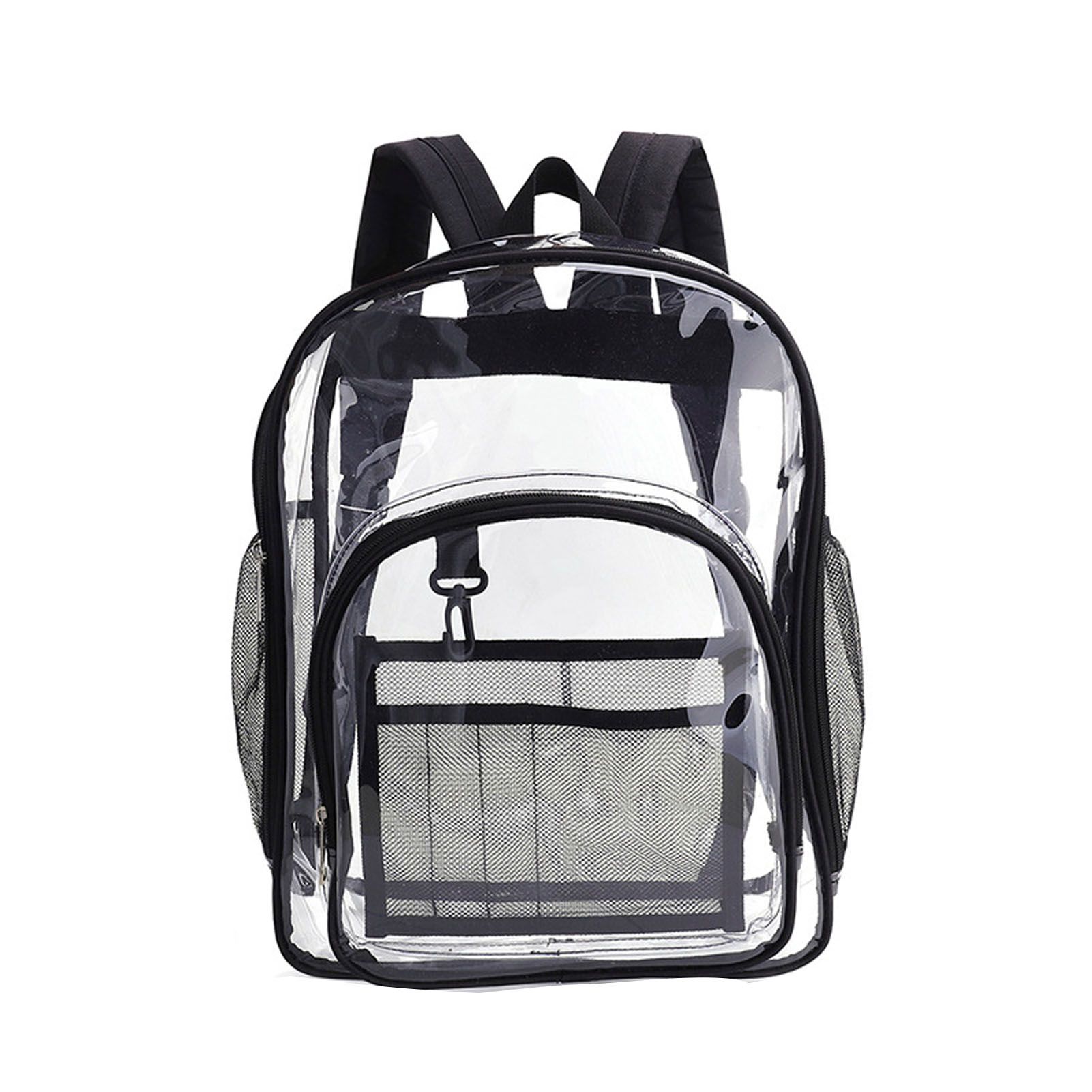 Laptop Backpack School Bags Black Transparent PVC Waterproof Large Capacity for School College Student 36 × 28 × 12cm