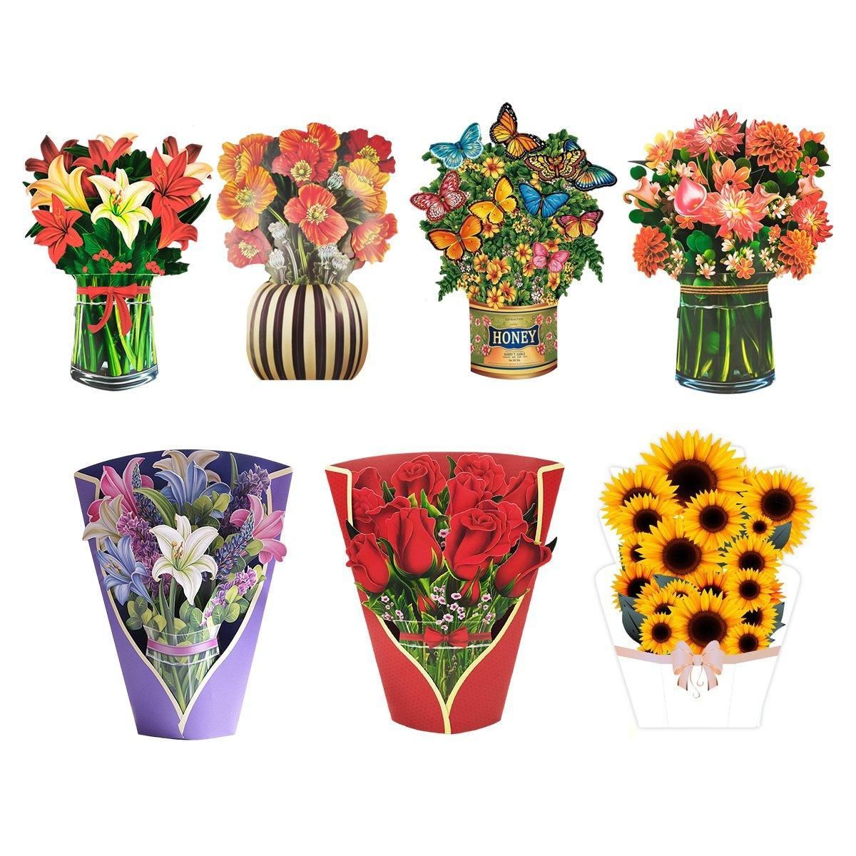 New Style 3D Pop Up Cards Paper Flower Bouquet Greeting Card for All Occasions - Flower Butterfly โ image 3