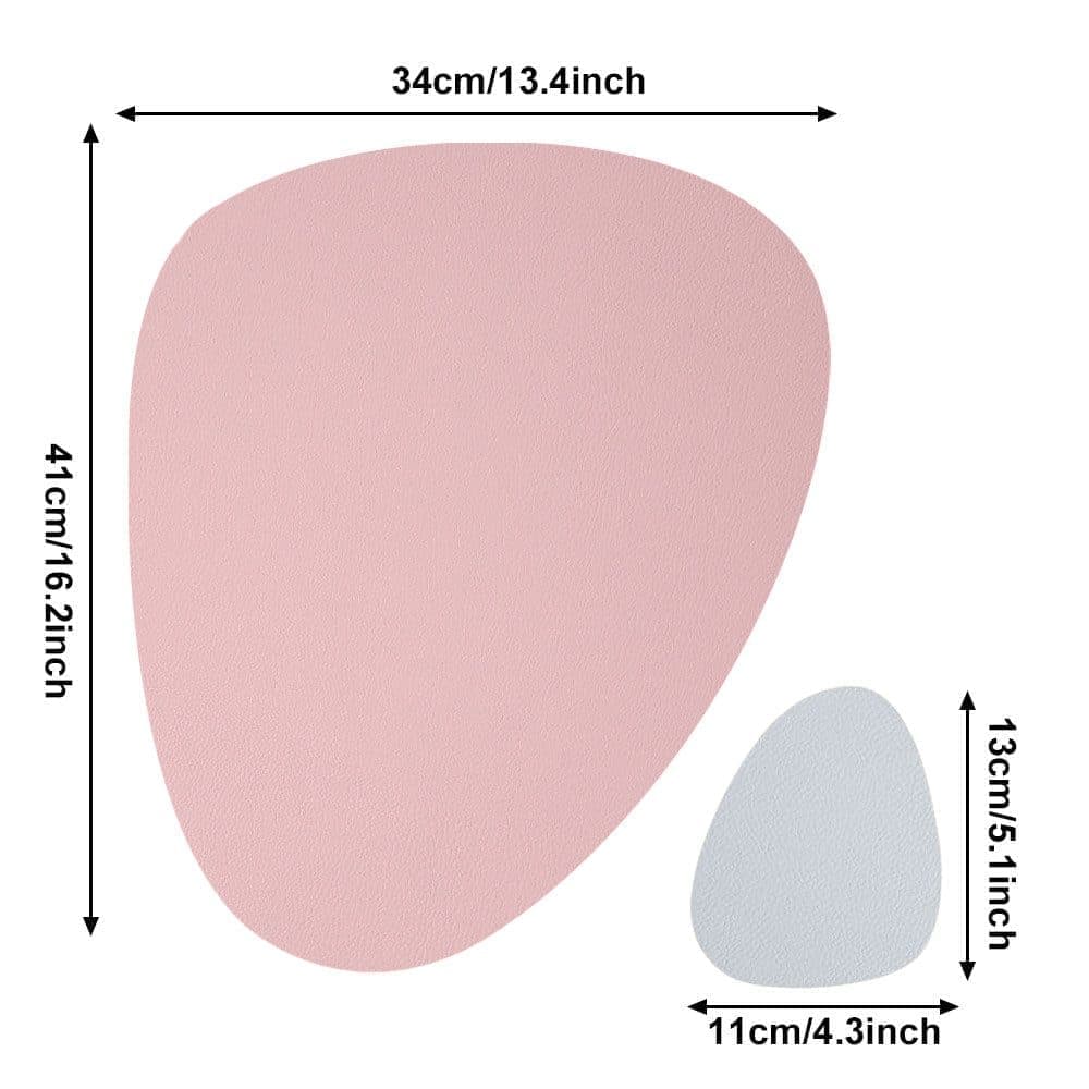 4-Pack Faux Leather Placemats Waterproof Non-Slip Easy-to-Dry Double-Sided, Pink, 12x18 Inches — image 4