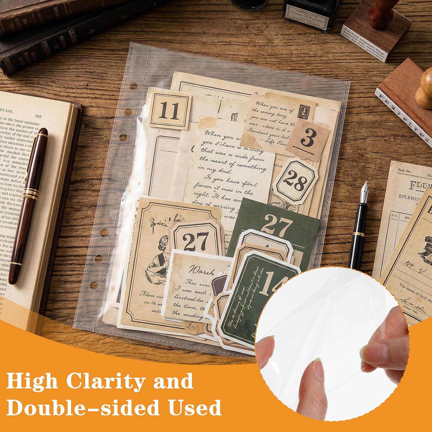 20 Sheets Clear Binder Sleeves - A5 6 Ring Binder Pocket Sheets Protectors, Double Sided Pet Clear Page Protectors for Cards Photocards Postcards Pictures โ image 3
