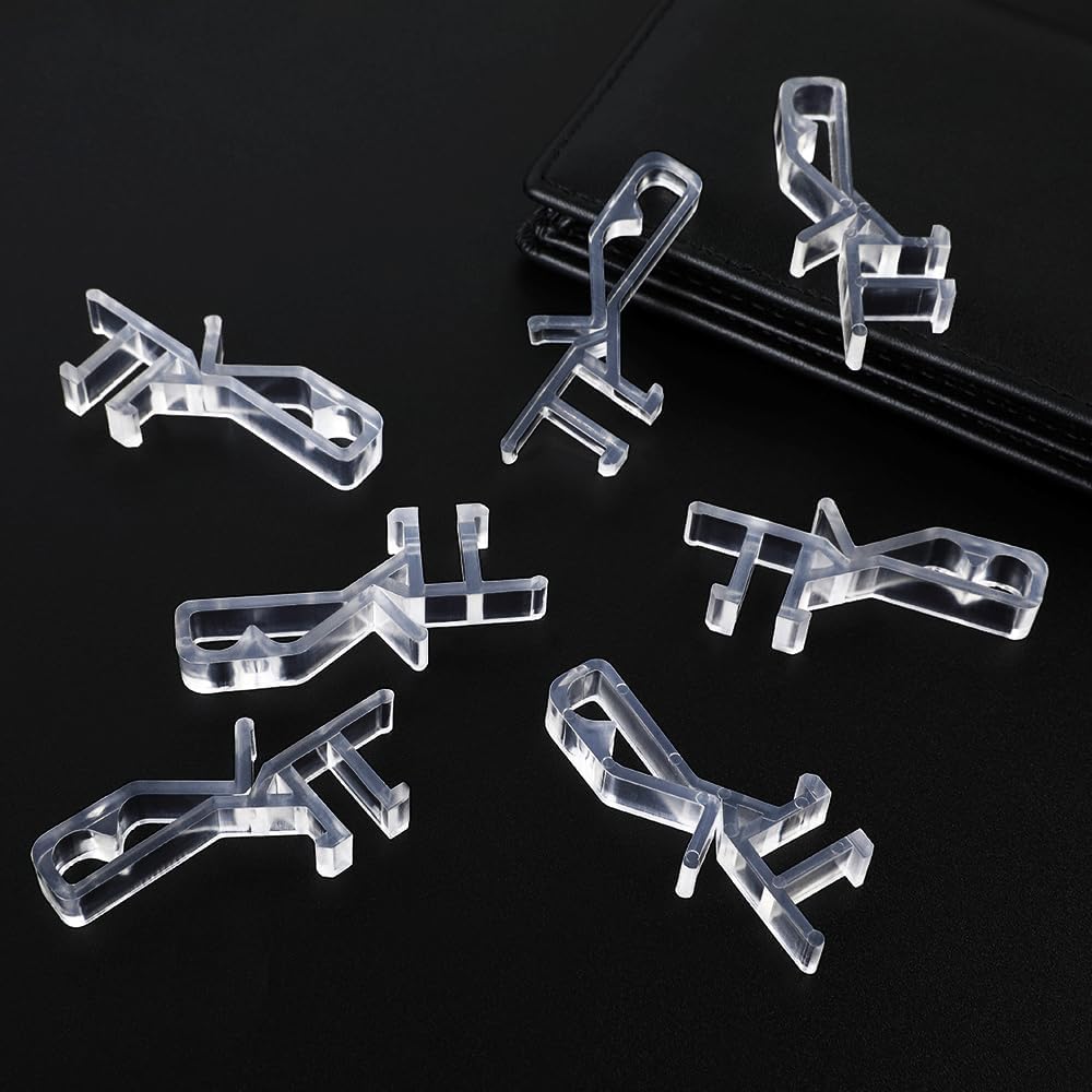12 PCS Hidden Channel Valance Clips, 1-7/8inch Clear Plastic Blinds Clips for Valance with a Groove in The Back — image 2