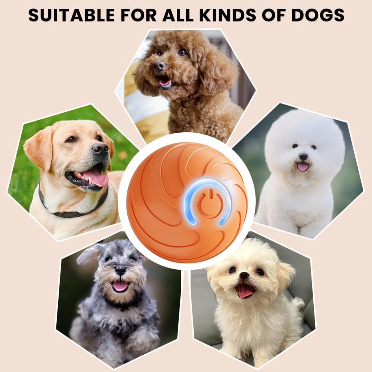 Pet Toys - Dog Toys - Interactive Dog Toys - Automatic Moving, Bouncing and Rotating Dog Ball - IPX7 Waterproof - Active Rolling Ball for Small and Medium Dogs — image 3